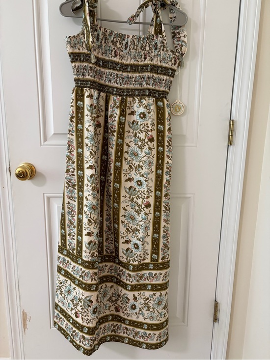 Spartina 449 Dresses & Skirts - Spartina 449 Olive, Cream & Blue Floral Maxi Dress